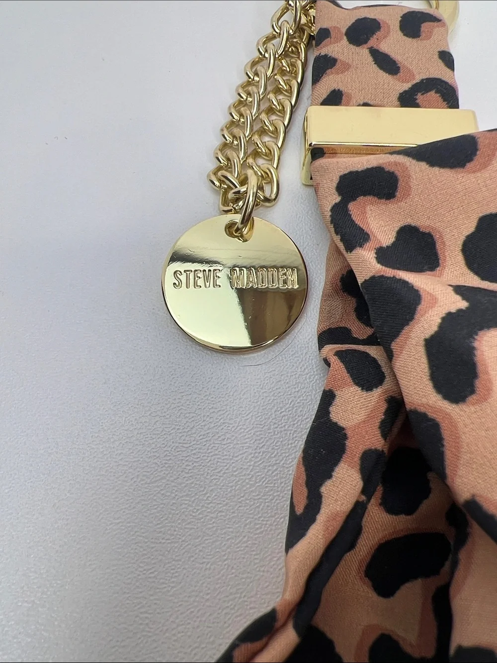 Steve Madden Leopard Print Scarf Bag Charm/Key Holder